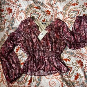 Miss me blouse floral abstract pink